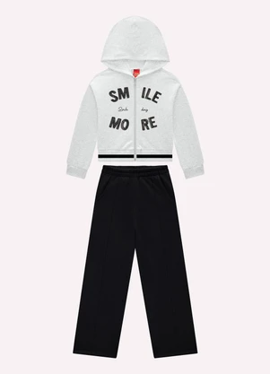 Kyly - Conjunto Infantil Menina Lettering Cinza - KYLY