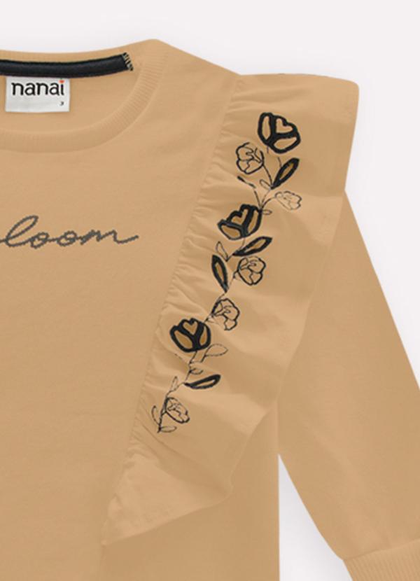 Nanai - Conjunto Infantil Menina Lettering Marrom 4