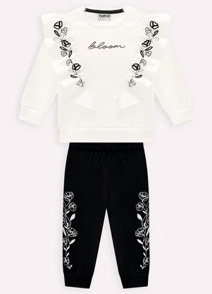 Nanai - Conjunto Infantil Menina Lettering Off White - NANAI