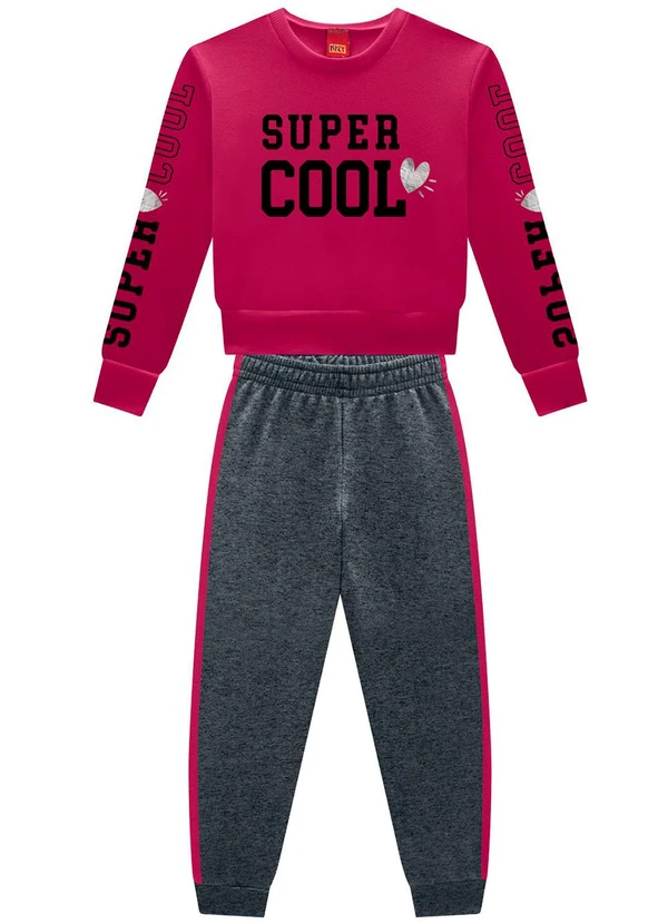 Kyly - Conjunto Infantil Menina Lettering Rosa