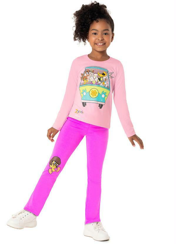 Malwee Kids - Conjunto Infantil Menina Looney Tunes Rosa