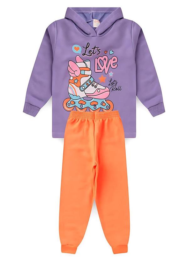Rosa Azul - Conjunto Infantil Menina Love Roxo