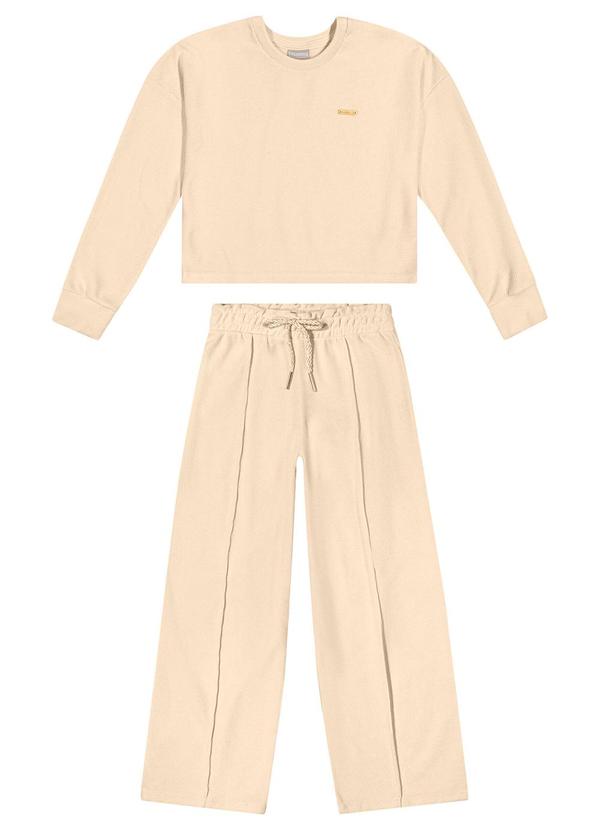 Colorittá - Conjunto Infantil Menina Malha Tricô Bege 3