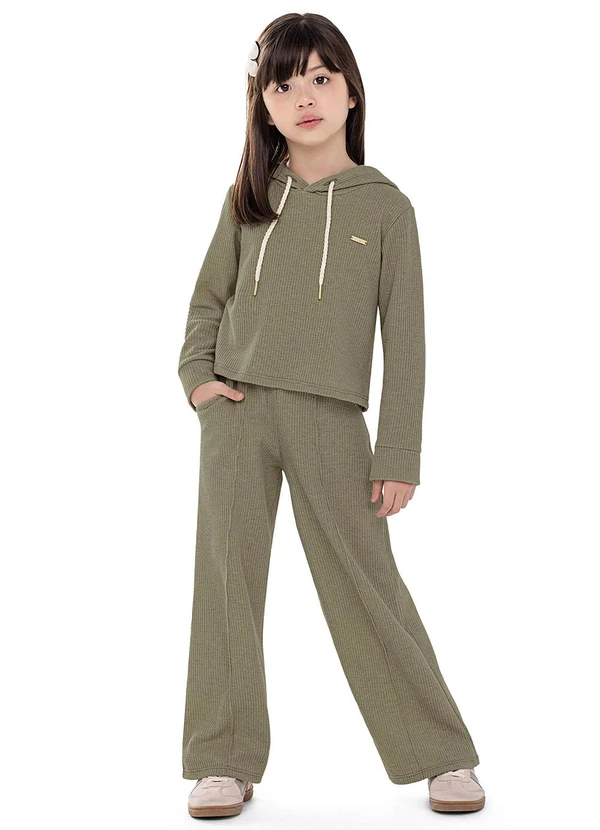 Colorittá - Conjunto Infantil Menina Malha Tricô Verde