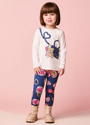 Momi - Conjunto Infantil Menina Manga Longa com Bolsinha - MOMI