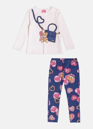 Momi - Conjunto Infantil Menina Manga Longa com Bolsinha - MOMI