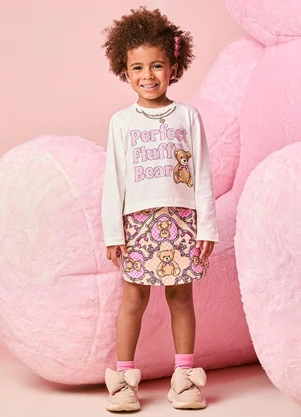 Momi - Conjunto Infantil Menina Manga Longa com Strass - MOMI