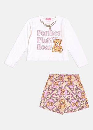 Momi - Conjunto Infantil Menina Manga Longa com Strass - MOMI