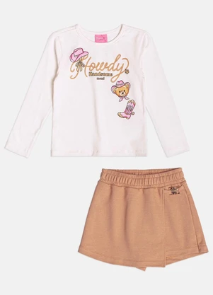 Momi - Conjunto Infantil Menina Manga Longa de Ursinha - MOMI