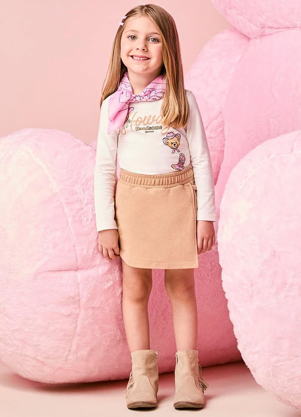 Momi - Conjunto Infantil Menina Manga Longa de Ursinha