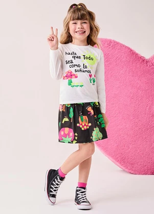 Bimbi - Conjunto Infantil Menina Manga Longa Rosa - BIMBI
