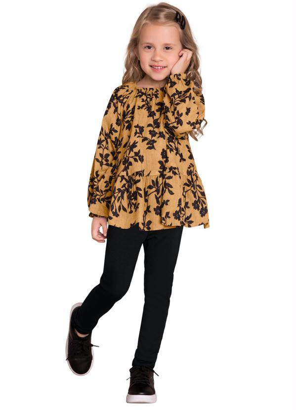 Milon - Conjunto Infantil Menina Marrom