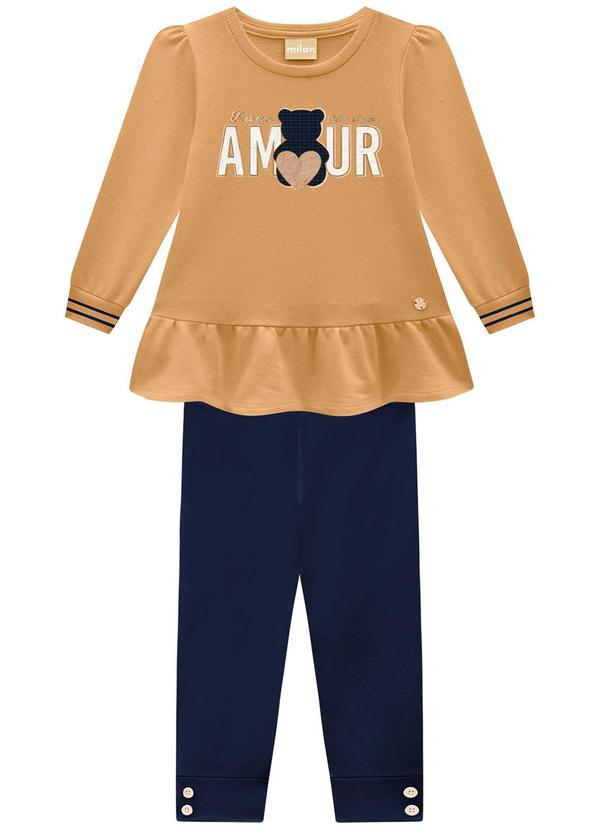 Milon - Conjunto Infantil Menina Marrom