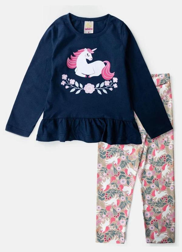 Rovi Kids - Conjunto Infantil Menina Meia Estação Azul