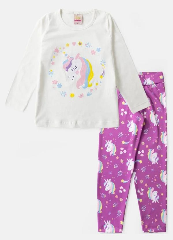 Rovi Kids - Conjunto Infantil Menina Meia Estação Branco