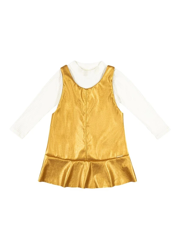 Colorittá - Conjunto Infantil Menina Metalizado Bege