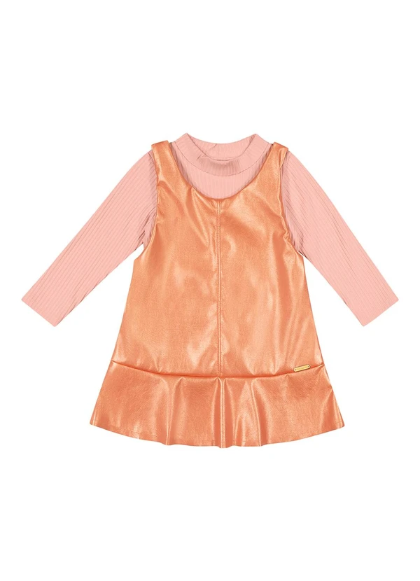 Colorittá - Conjunto Infantil Menina Metalizado Rosa