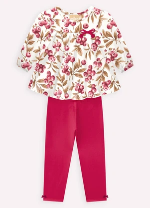 Milon - Conjunto Infantil Menina Mirtilos Off White - MILON