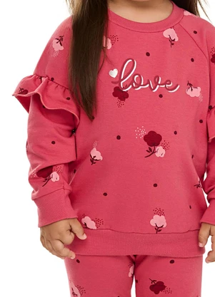 Elian - Conjunto Infantil Menina Molecotton Love Rosa - ELIAN