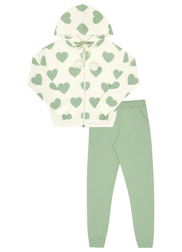 Pulla Bulla - Conjunto Infantil Menina Moletinho Bege