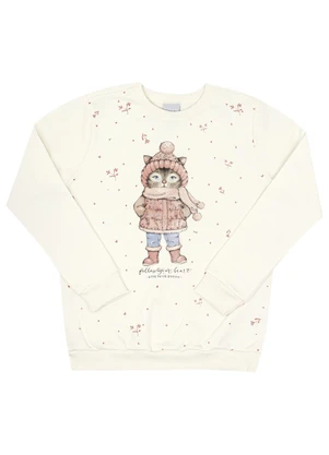 Pulla Bulla - Conjunto Infantil Menina Moletom  Bege  - PULLA BULLA