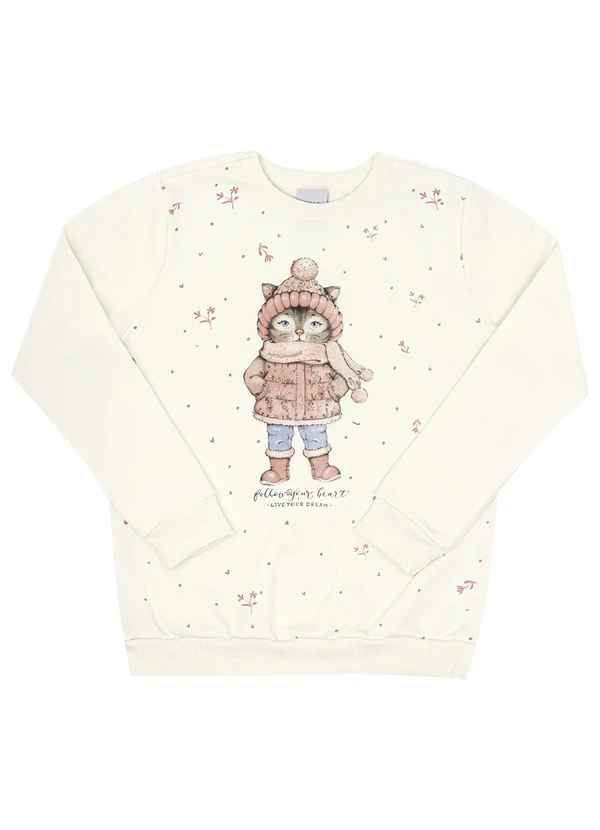 Pulla Bulla - Conjunto Infantil Menina Moletom Bege 2