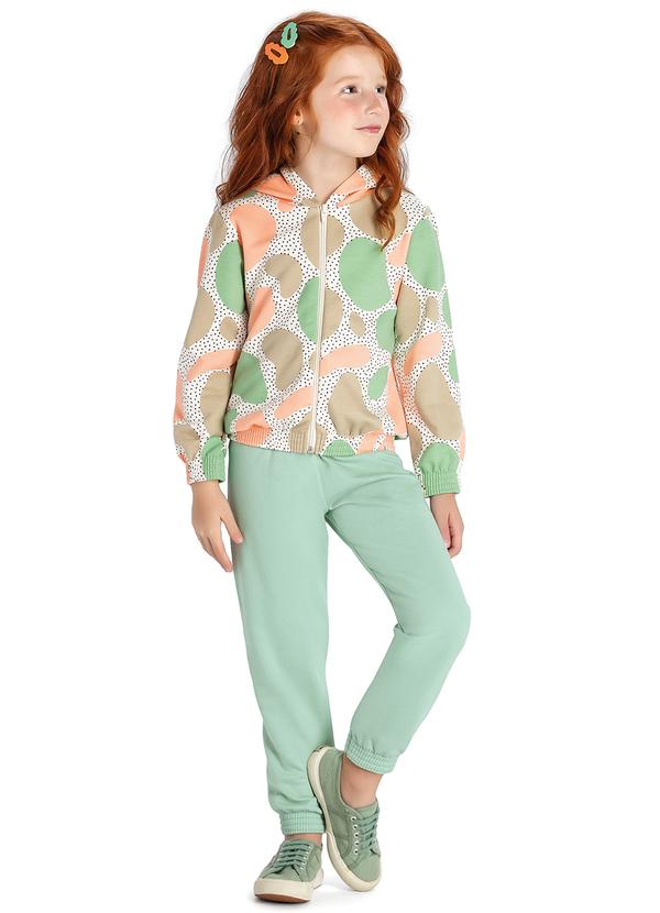 Elian - Conjunto Infantil Menina Moletom Conceitual Bege