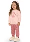 Elian - Conjunto Infantil Menina Moletom Coração Rosa - variação: Rosa