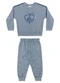 Elian - Conjunto Infantil Menina Moletom Coração Rosa - variação: Azul