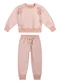 Colorittá - Conjunto Infantil Menina Moletom Floral Rosa - variação: Rosa