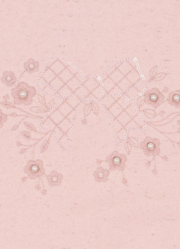 Pulla Bulla - Conjunto Infantil Menina Moletom Linho Rosa 4