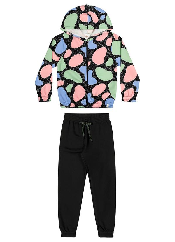 Elian - Conjunto Infantil Menina Moletom Preto