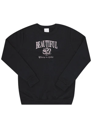 Pulla Bulla - Conjunto Infantil Menina Moletom Preto - PULLA BULLA