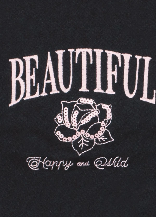 Pulla Bulla - Conjunto Infantil Menina Moletom Preto 4