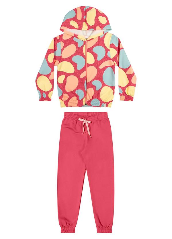 Elian - Conjunto Infantil Menina Moletom Rosa