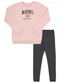 Pulla Bulla - Conjunto Infantil Menina Moletom Preto - variação: Rosa