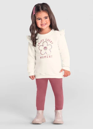 Brandili - Conjunto Infantil Menina Natural - BRANDILI