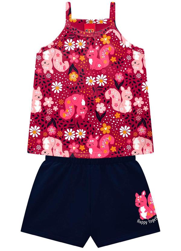 Kyly - Conjunto Infantil Menina Natureza Rosa