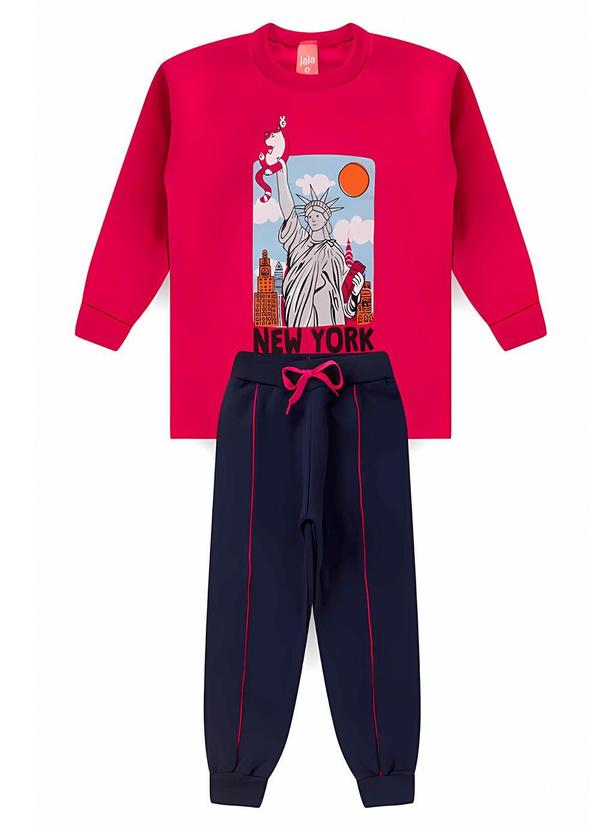 Rosa Azul - Conjunto Infantil Menina New York Rosa