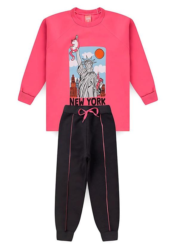 Rosa Azul - Conjunto Infantil Menina New York Rosa
