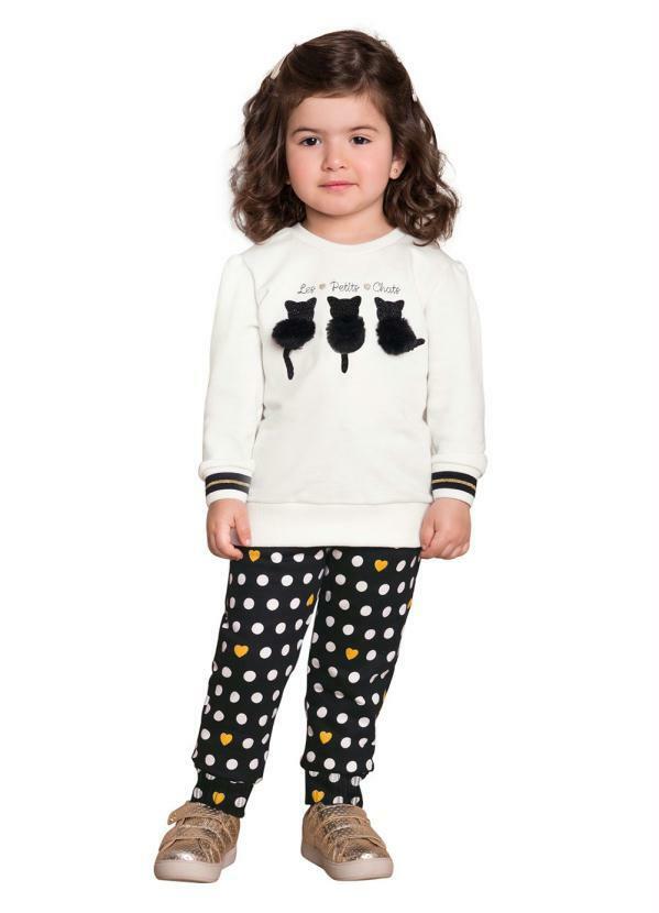 Milon - Conjunto Infantil Menina Off White