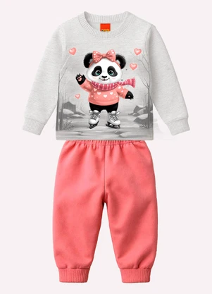 Kyly - Conjunto Infantil Menina Pandinha Cinza - KYLY
