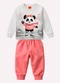 Kyly - Conjunto Infantil Menina Pandinha Bege - variação: Cinza