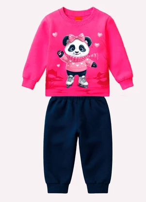 Kyly - Conjunto Infantil Menina Pandinha Rosa - KYLY