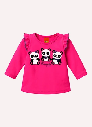 Kyly - Conjunto Infantil Menina Pandinhas Rosa - KYLY