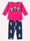 Kyly - Conjunto Infantil Menina Pandinhas Cinza - variação: Rosa