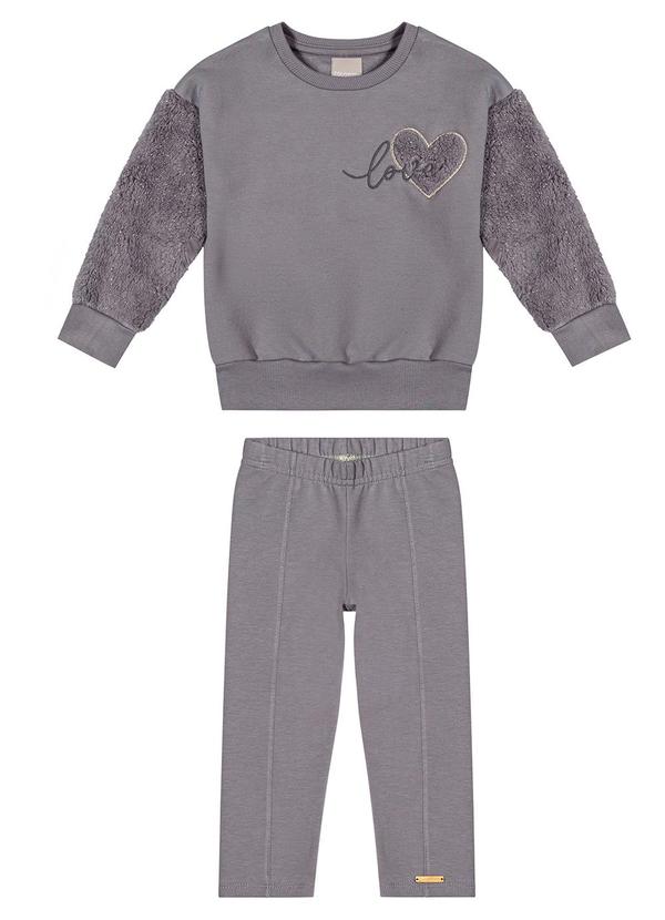 Colorittá - Conjunto Infantil Menina Pelúcia Lurex Cinza 2