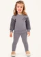Colorittá - Conjunto Infantil Menina Pelúcia Lurex Bege - variação: Cinza