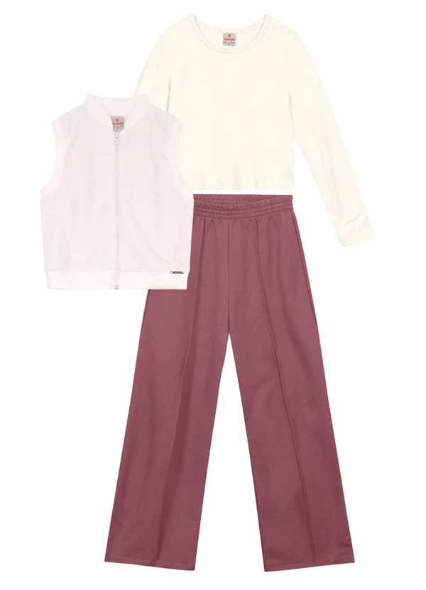 Brandili - Conjunto Infantil Menina Peluciado Bege 2