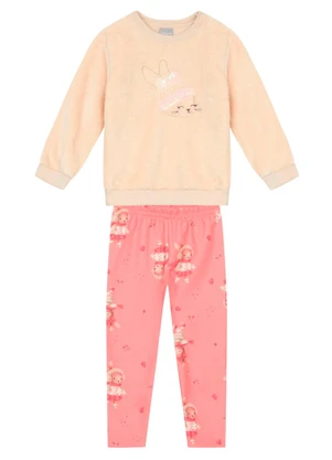 Mundi - Conjunto Infantil Menina Peluciado Natural - MUNDI